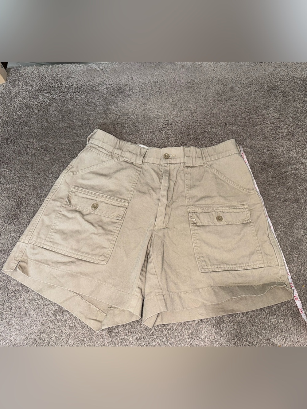 L.L. Bean Khaki Cotton Shorts with Interior Label